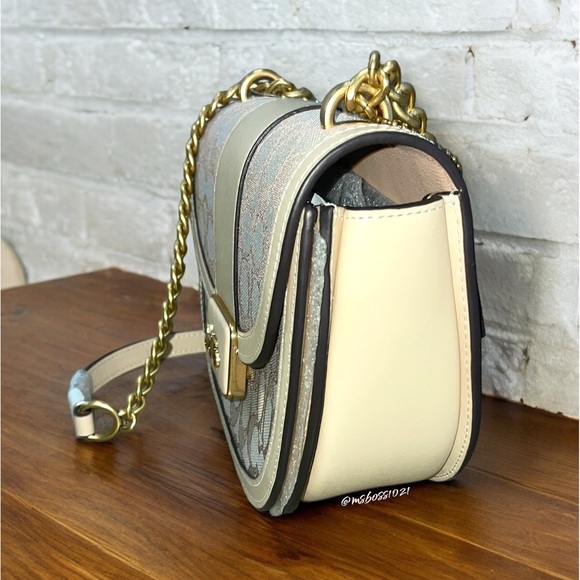 Coach Signature Jacquard Alie Saddle Bag in Stone Ivory NWT - Picture 6 of 6